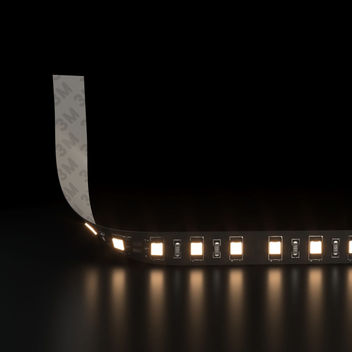 LED ժապավեն 120 Led 9,6 Վտ IP20, 3300K տաք սպիտակ, 5 մ 2835 24V 120Led 9,6W IP20 սև - Image 2