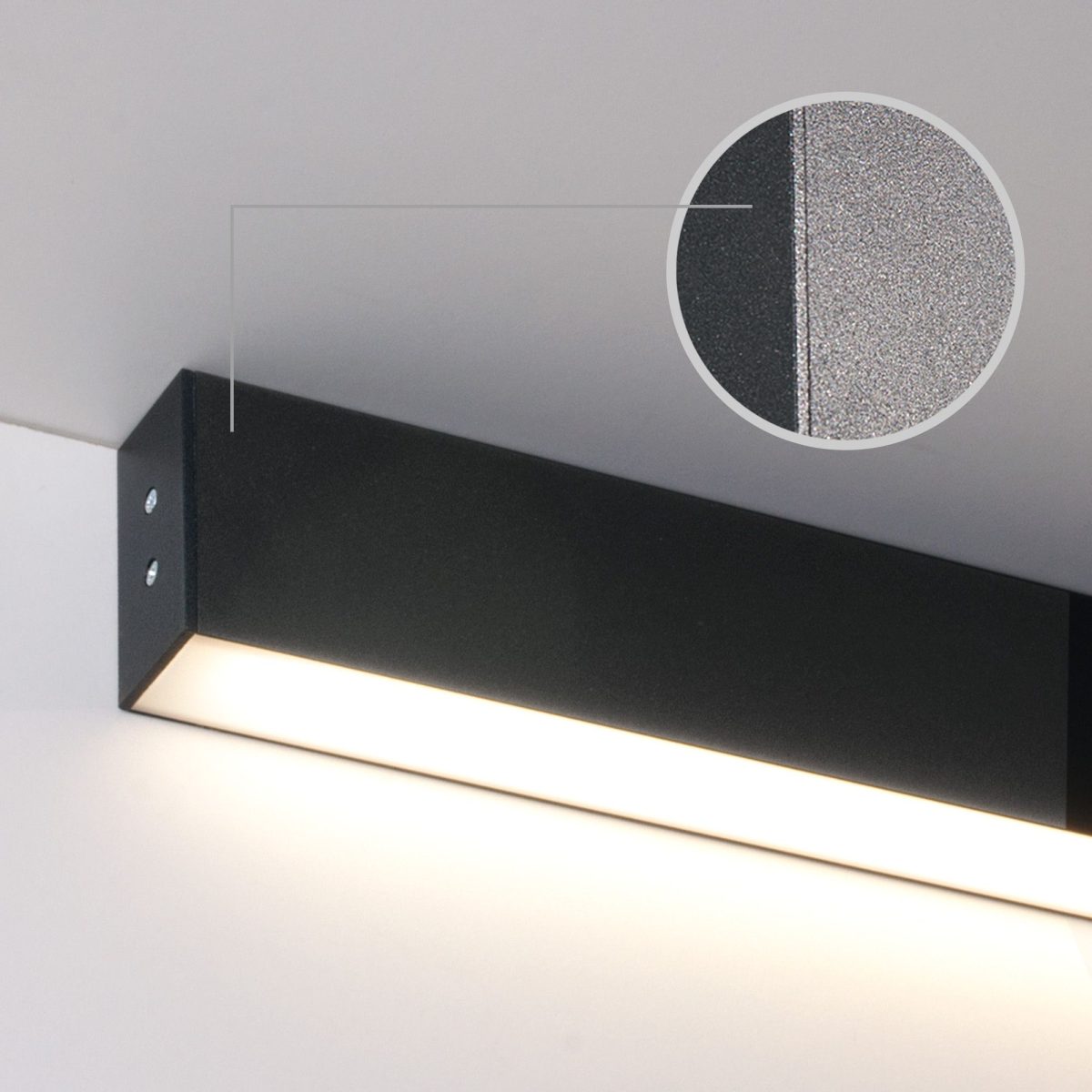 Գծային վրադիր միակողմանի LED լուսատու 128սմ 25W 6500K սև շագրեն (101-100-30-128) - Image 2