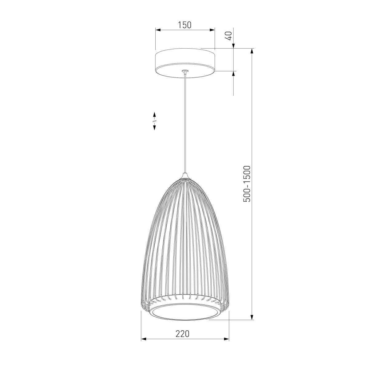 Կախովի LED լուսատու 40009/1 LED սև - Image 7