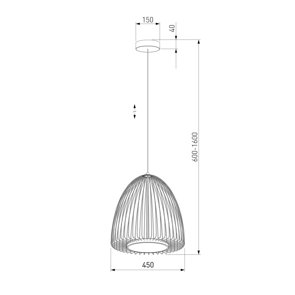 Կախովի LED լուսատու 40010/1 LED սև - Image 7
